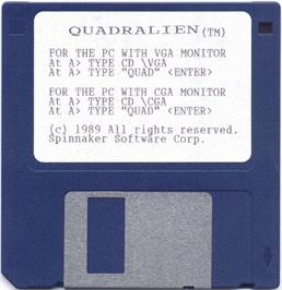 Artwork on the Disc for Quadralien on the Microsoft DOS.