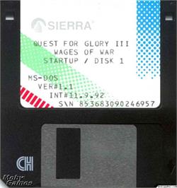 Artwork on the Disc for Quest For Glory 3 - Wages Of War on the Microsoft DOS.