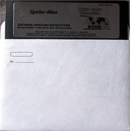 Artwork on the Disc for Questprobe featuring Spider-Man on the Microsoft DOS.