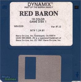 Artwork on the Disc for Red Baron on the Microsoft DOS.