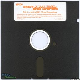 Artwork on the Disc for Revenge of Defender on the Microsoft DOS.