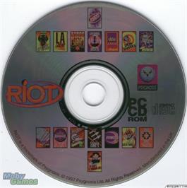 Artwork on the Disc for Riot on the Microsoft DOS.