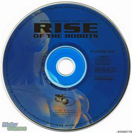 Artwork on the Disc for Rise of the Robots on the Microsoft DOS.