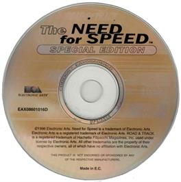 Artwork on the Disc for Road and Track presents - The Need For Speed - Special Edition on the Microsoft DOS.