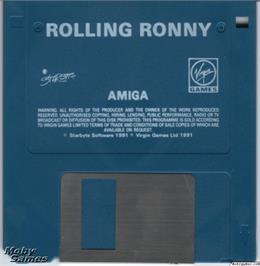 Artwork on the Disc for Rolling Ronny on the Microsoft DOS.