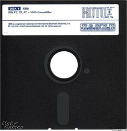 Artwork on the Disc for Rotox on the Microsoft DOS.