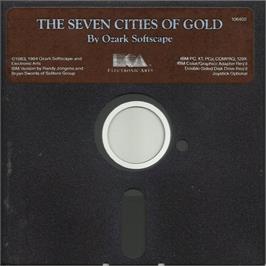 Artwork on the Disc for Seven Cities of Gold on the Microsoft DOS.