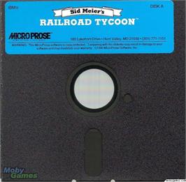 Artwork on the Disc for Sid Meier's Railroad Tycoon on the Microsoft DOS.