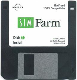 Artwork on the Disc for Sim Farm on the Microsoft DOS.
