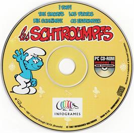 Artwork on the Disc for Smurfs, The on the Microsoft DOS.
