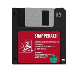 Artwork on the Disc for Snapperazzi on the Microsoft DOS.