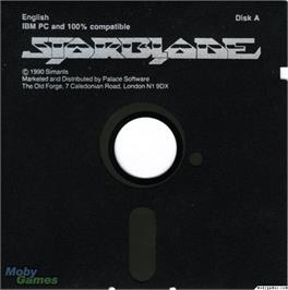 Artwork on the Disc for StarBlade on the Microsoft DOS.