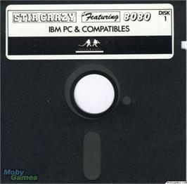 Artwork on the Disc for Stir Crazy Featuring Bobo on the Microsoft DOS.