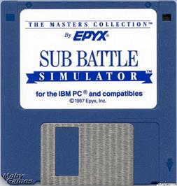 Artwork on the Disc for Sub Battle Simulator on the Microsoft DOS.