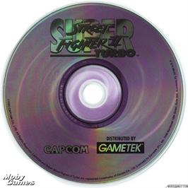 Artwork on the Disc for Super Street Fighter 2 Turbo on the Microsoft DOS.