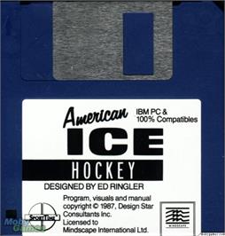 Artwork on the Disc for Superstar Ice Hockey on the Microsoft DOS.