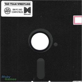 Artwork on the Disc for Tag Team Wrestling on the Microsoft DOS.