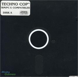 Artwork on the Disc for Techno Cop on the Microsoft DOS.