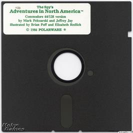 Artwork on the Disc for The Spy's Adventures in North America on the Microsoft DOS.