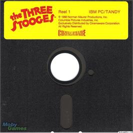 Artwork on the Disc for The Three Stooges on the Microsoft DOS.