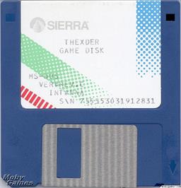 Artwork on the Disc for Thexder on the Microsoft DOS.