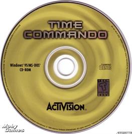 Artwork on the Disc for Time Commando on the Microsoft DOS.