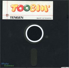 Artwork on the Disc for Toobin' on the Microsoft DOS.