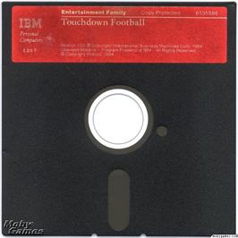 Artwork on the Disc for Touchdown Football on the Microsoft DOS.
