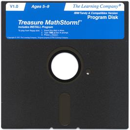 Artwork on the Disc for Treasure MathStorm! on the Microsoft DOS.