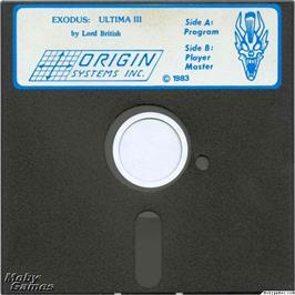 Artwork on the Disc for Ultima 3 - Exodus on the Microsoft DOS.