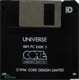 Artwork on the Disc for Universe (1987) on the Microsoft DOS.