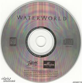 Artwork on the Disc for Waterworld on the Microsoft DOS.