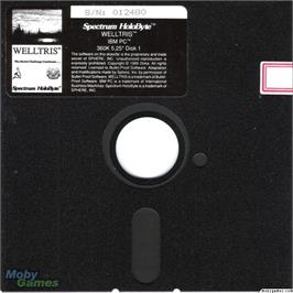 Artwork on the Disc for Welltris on the Microsoft DOS.