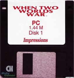 Artwork on the Disc for When Two Worlds War on the Microsoft DOS.