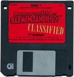 Artwork on the Disc for Where in the USA Is Carmen Sandiego? (Deluxe Edition) on the Microsoft DOS.