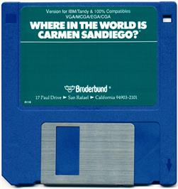 Artwork on the Disc for Where in the World is Carmen Sandiego? (Enhanced) on the Microsoft DOS.
