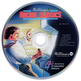 Artwork on the Disc for Williams Arcade Classics on the Microsoft DOS.