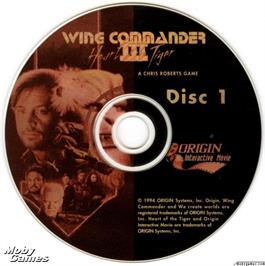 Artwork on the Disc for Wing Commander 3 - Heart of the Tiger on the Microsoft DOS.