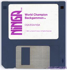 Artwork on the Disc for World Champion Backgammon on the Microsoft DOS.