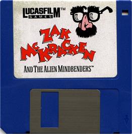 Artwork on the Disc for Zak Mckracken And The Alien Mindbenders on the Microsoft DOS.