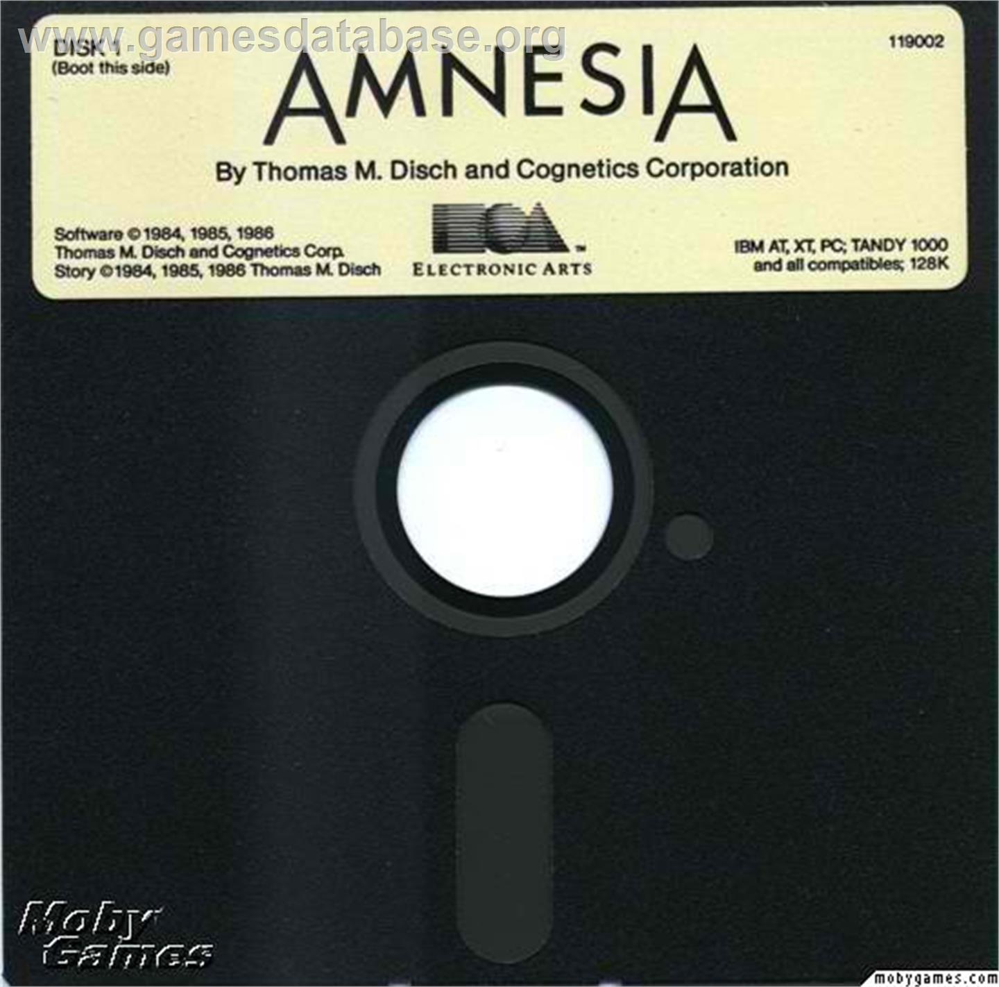 Amnesia - Microsoft DOS - Artwork - Disc