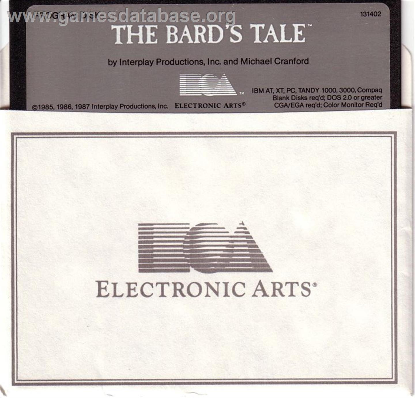 Bard's Tale, The - Microsoft DOS - Artwork - Disc