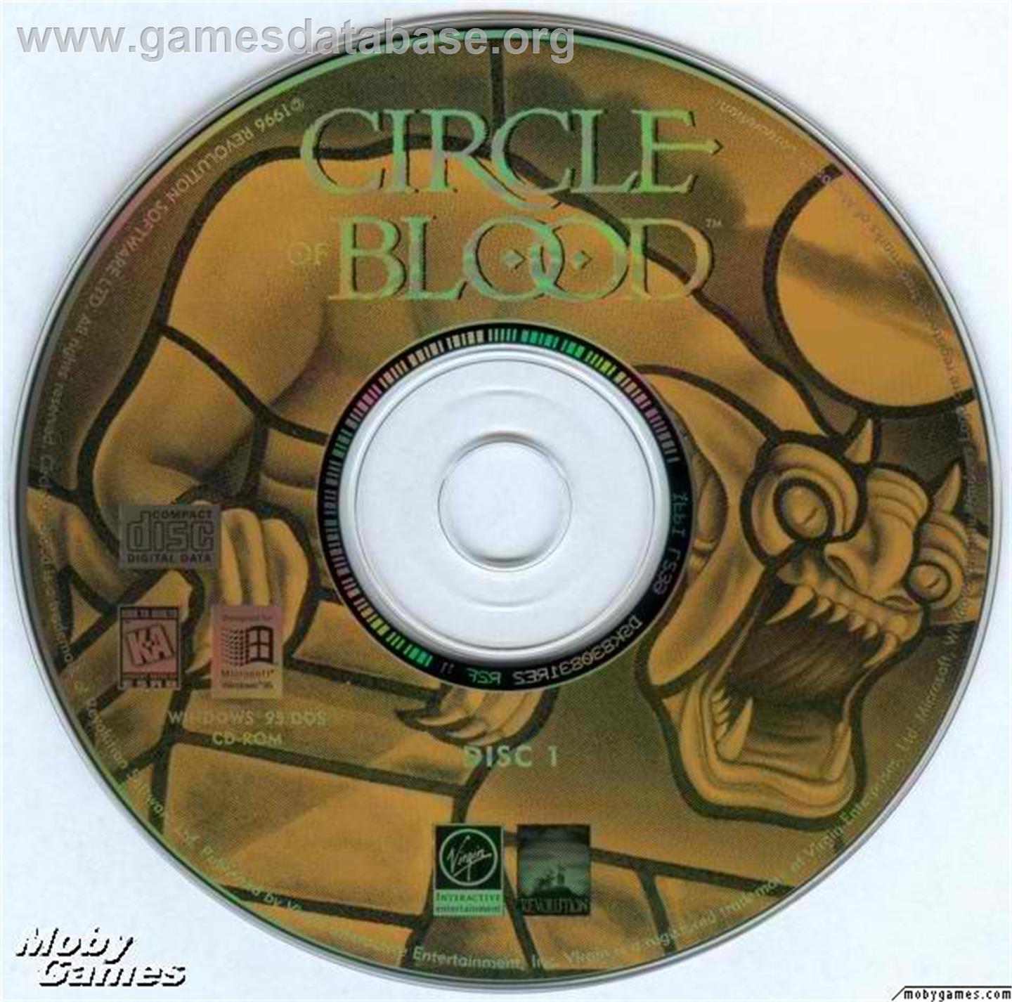 Broken Sword - The Shadow Of The Templars - Microsoft DOS - Artwork - Disc