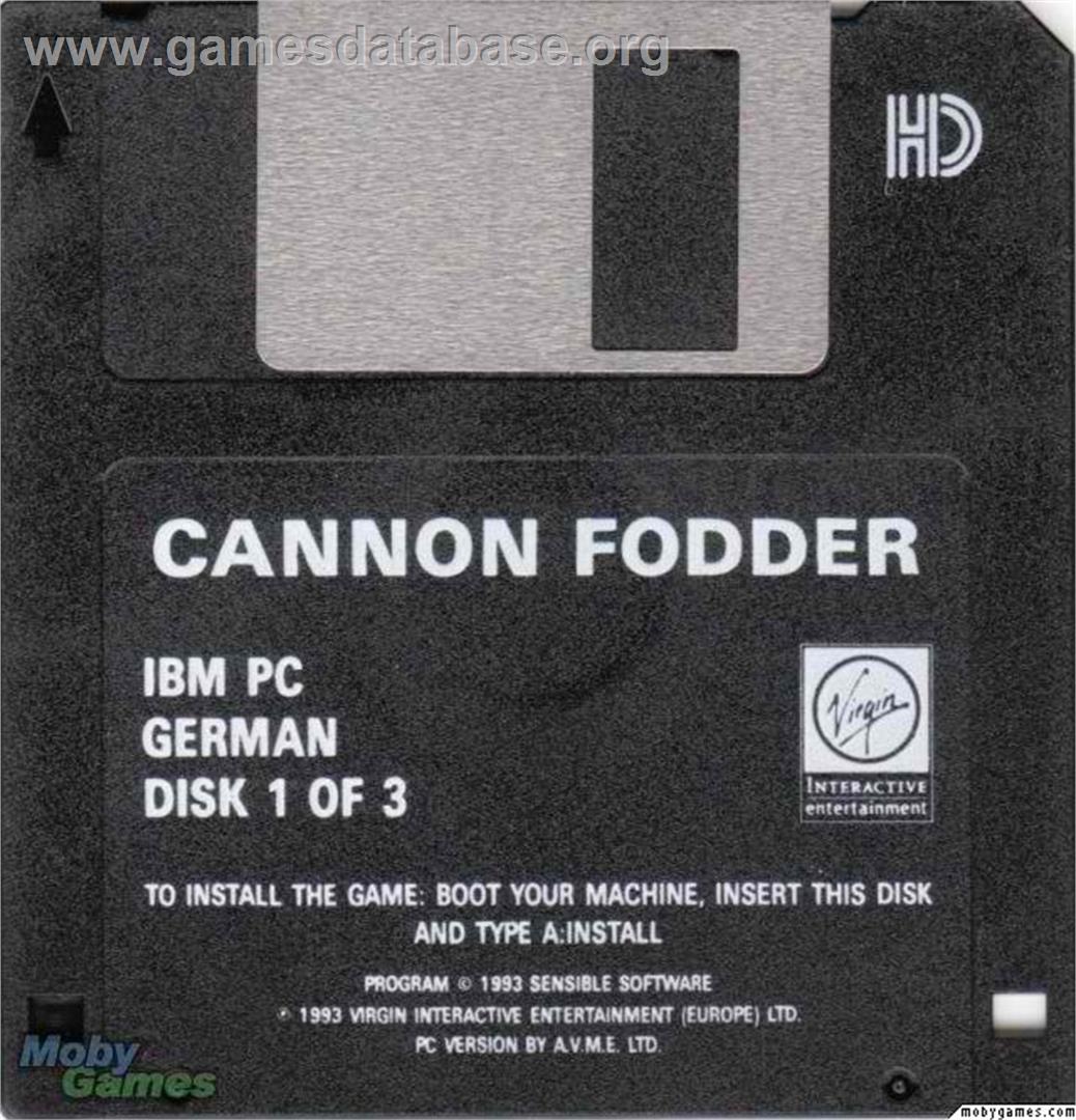 Cannon Fodder - Microsoft DOS - Artwork - Disc