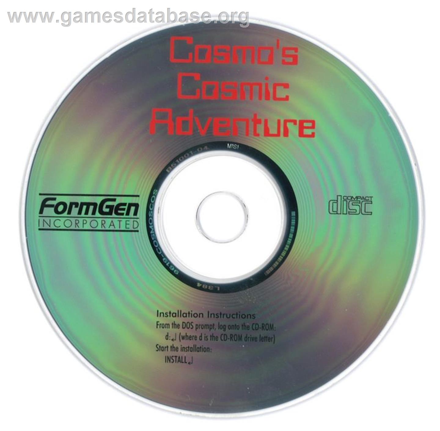 Cosmo's Cosmic Adventure - Microsoft DOS - Artwork - Disc