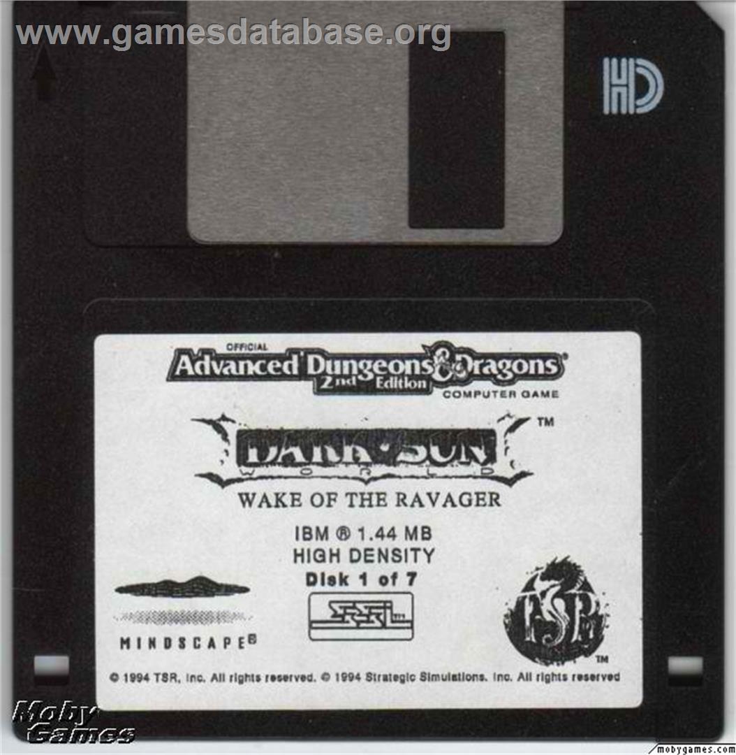 Dark Sun - Wake of the Ravager - Microsoft DOS - Artwork - Disc
