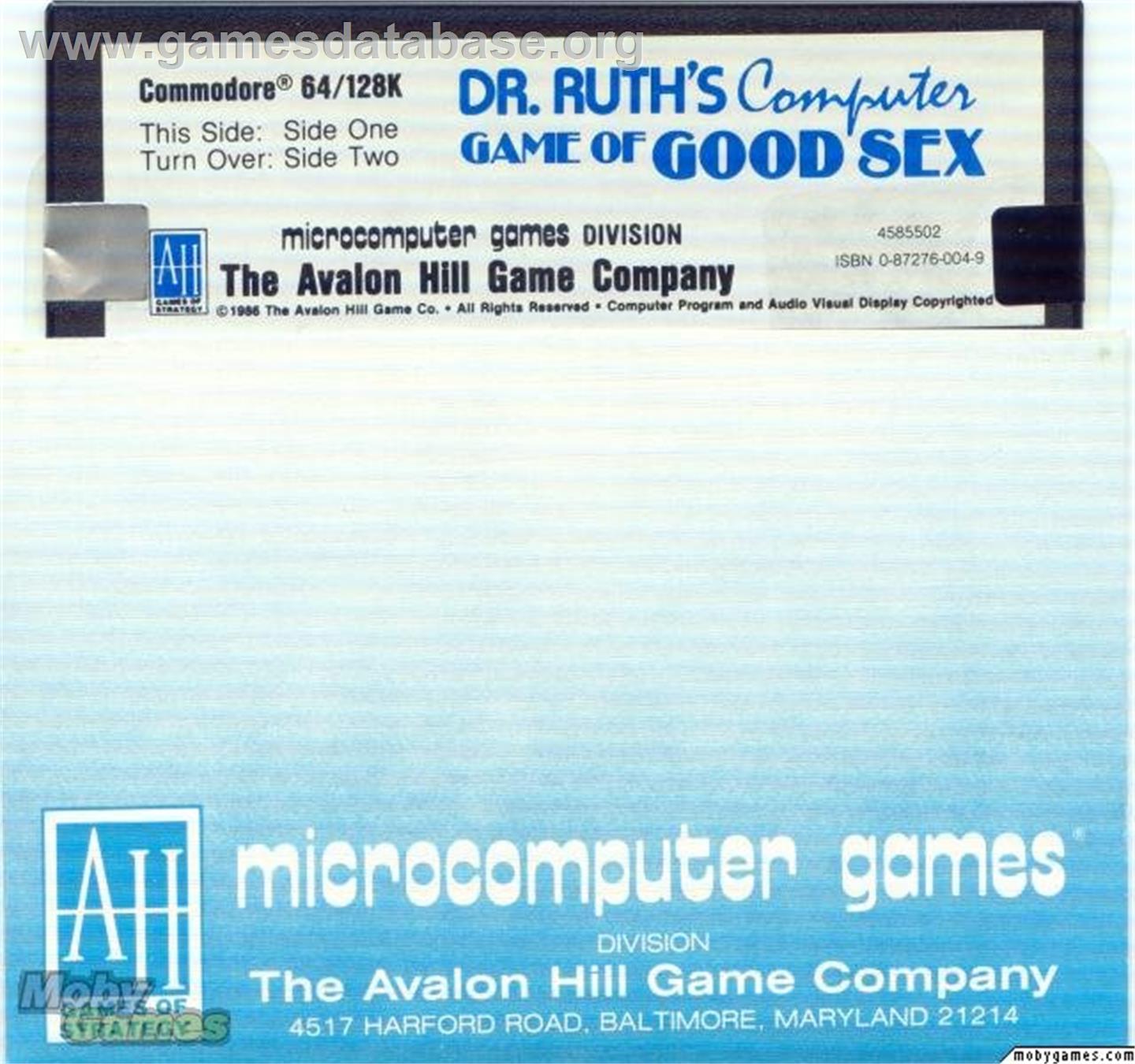 Dr. Ruth's Computer Game of Good Sex - Microsoft DOS - Artwork - Disc