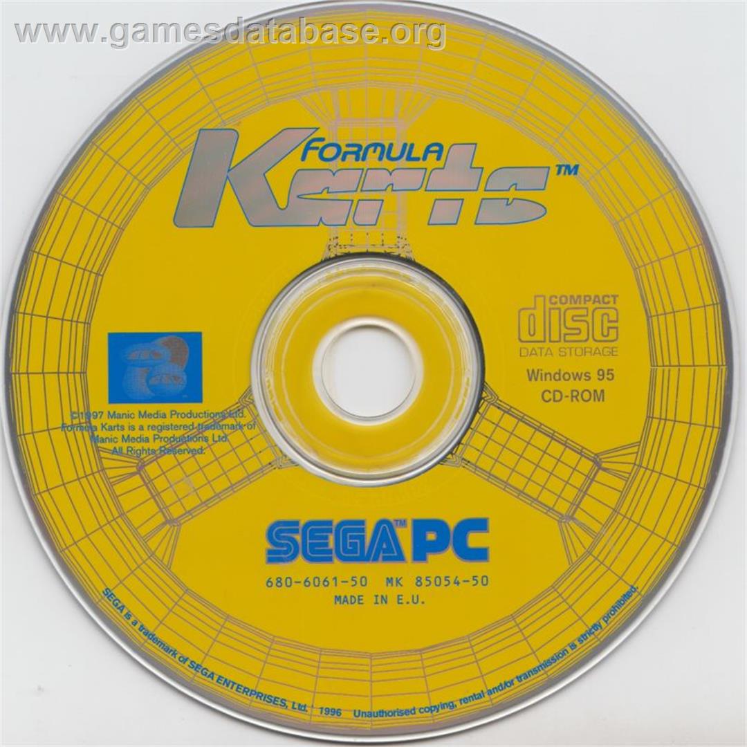 Formula Karts - Microsoft DOS - Artwork - Disc