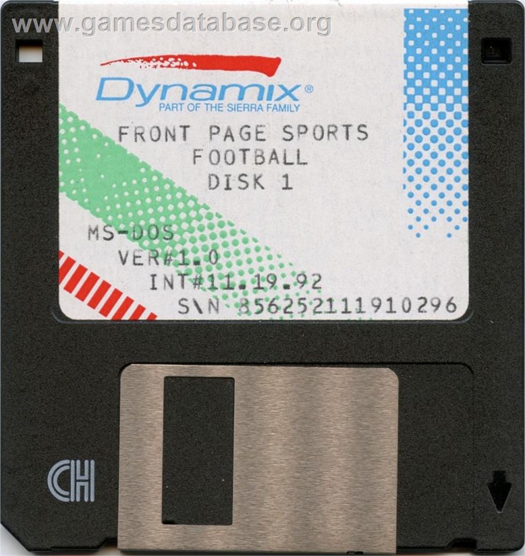 Front Page Sports Football - Microsoft DOS - Artwork - Disc