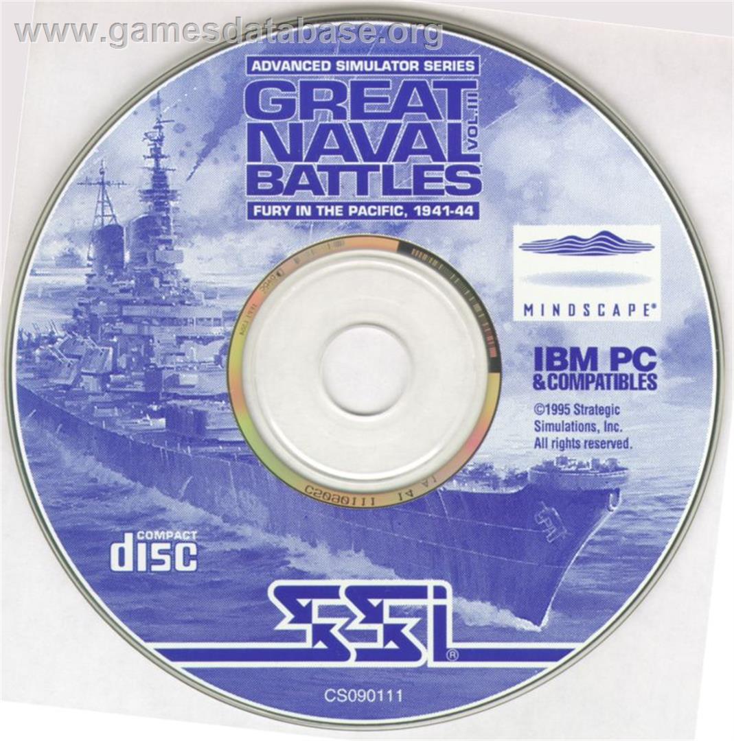 Great Naval Battles Vol 3 - Fury In The Pacific 1941-1944 - Microsoft DOS - Artwork - Disc